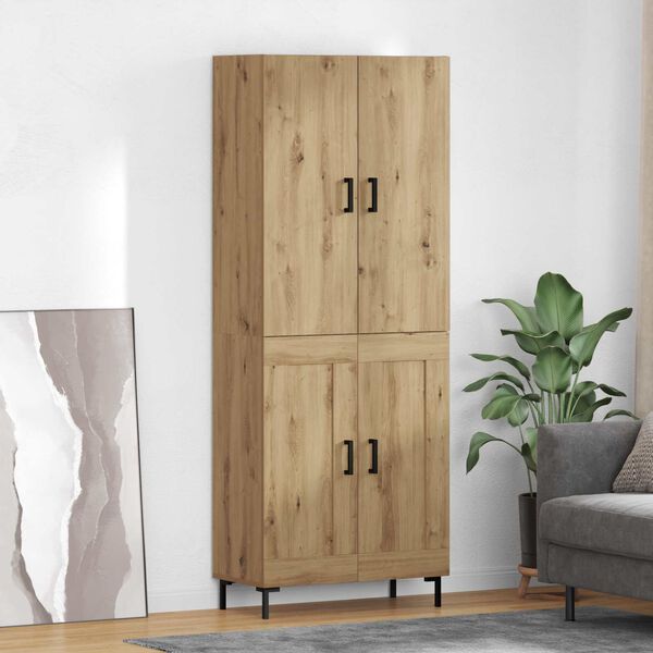 vidaXL Highboard Artisan-Eiche 69,5 x 34 x 180 cm Holzwerkstoff