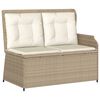 vidaXL 3-tlg. Garten-Lounge-Set mit Kissen Beige Poly Rattan