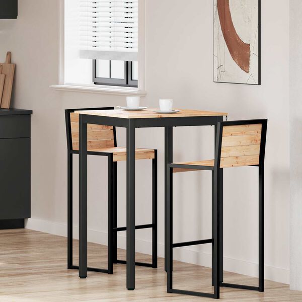 vidaXL Bartisch Natur 110 x 55 x 105 cm Massives Kiefernholz