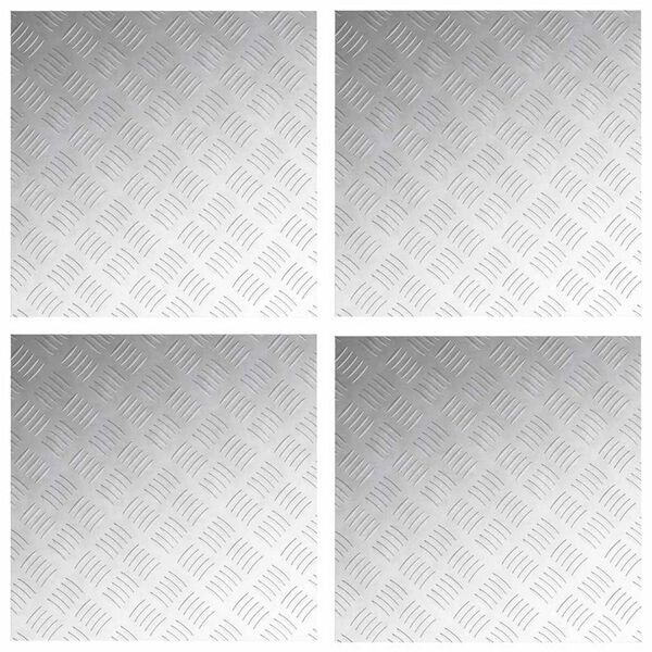 vidaXL Treppe Tritt Quadratisch 4 pcs Silber 50 x 50 cm Aluminium