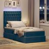 vidaXL Bett mit Stauraum und LED mit LED Dunkelblau 90 x 200 cm Samt