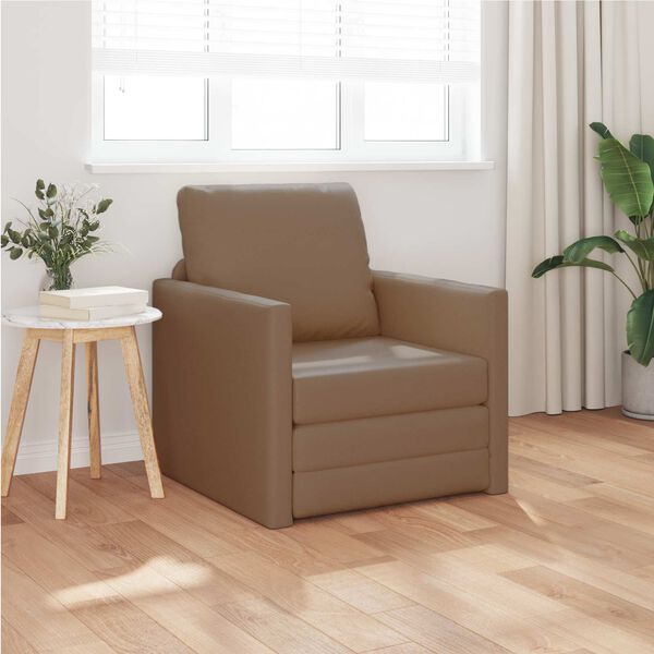 vidaXL Schlafsofa 60cm Cappuccino Kunstleder