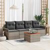 vidaXL Gartensofa-set mit Kissen 5 pcs Grau Poly-Rattan