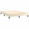 vidaXL Boxspringbett mit Matratze Creme 140x200 cm Kunstleder