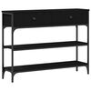 vidaXL Konsolentisch Schwarz Eichen-Optik 100 x 25 x 75 cm