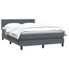 vidaXL Boxspringbett mit Matratze Dunkelgrau 140x220 cm Samt