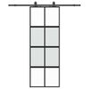 vidaXL Schiebet&uuml;r mit Beschlag Schwarz 76x205 cm Hartglas