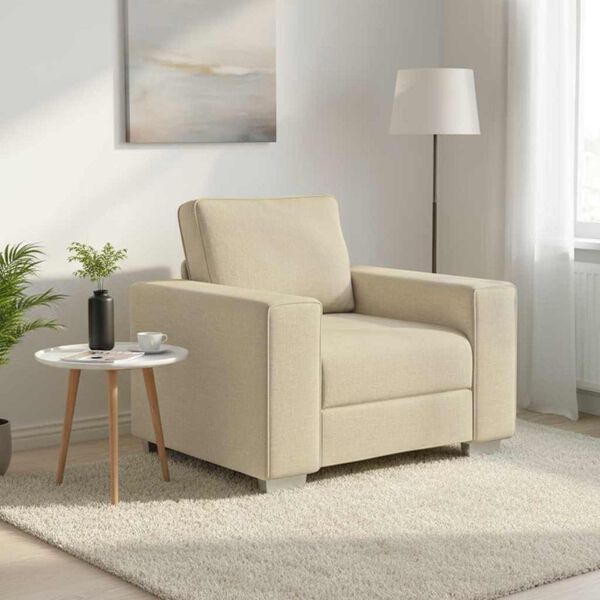 vidaXL Sofa 59cm Creme Stoff