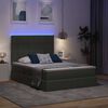 vidaXL Bett mit Stauraum und LED Dunkelgrau 140 x 200 cm Polyester