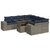 vidaXL 9-tlg. Garten-Sofagarnitur mit Kissen Grau Poly Rattan Akazie