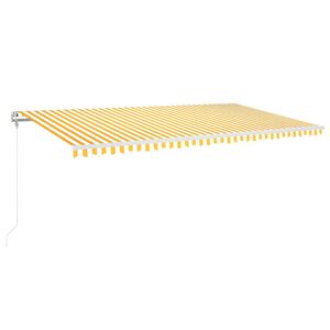 vidaXL Markise Automatisch Einziehbar 600x350 cm Gelb und Wei&szlig;