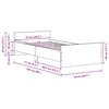 vidaXL Bettgestell ohne Matratze Schwarz Eichen-Optik 75x190 cm