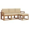 vidaXL Outdoor-Sofagarnitur 4 stk. Natur und Beige