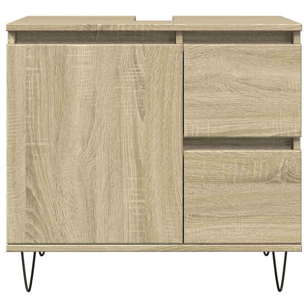 vidaXL Badschrank Sonoma-Eiche 65x33x60 cm Holzwerkstoff
