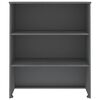 vidaXL Highboard-Oberteil HAMAR Dunkelgrau 85x35x100 cm Massivholz