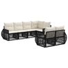 vidaXL Gartensofa-set 7 stk. 7-Sitzanzahl Schwarz und Cremewei&szlig;