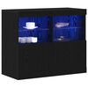 vidaXL LED-Sideboard Schwarz 81 x 37 x 66,5 cm Holzwerkstoff