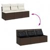 vidaXL Gartensofa mit Kissen 3-Sitzer Braun Poly Rattan