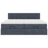 vidaXL Ottoman-Bett mit Matratzen Dunkelgrau 200x200 cm Samt