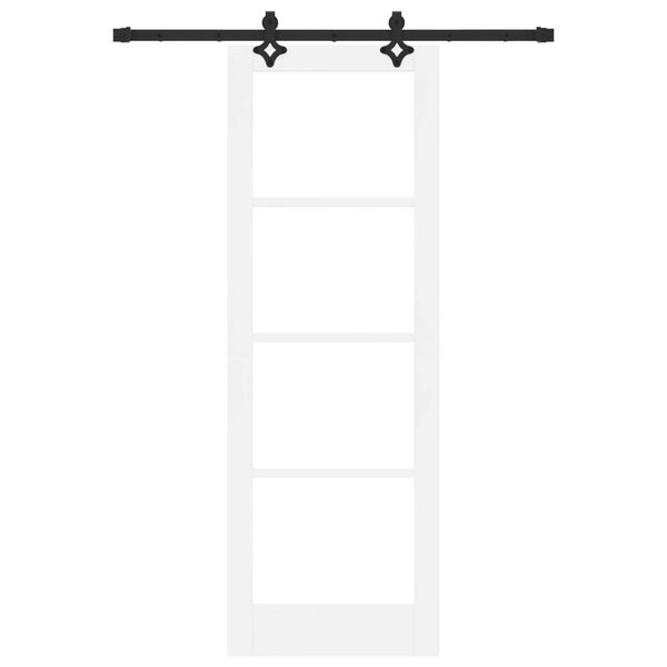 vidaXL Schiebet&uuml;r Wei&szlig; 73,5 x 211 cm Massivholz Kiefer und Glas