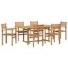 vidaXL Garten Essgruppe 7 pcs Braun Massivholz Teak