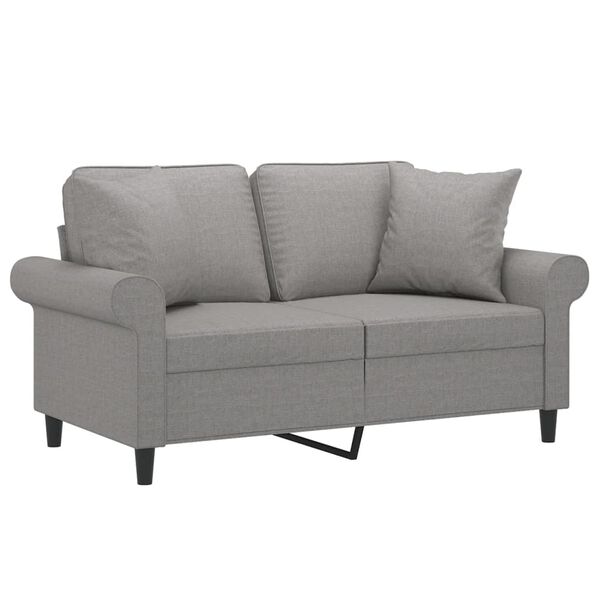 vidaXL 2-Sitzer-Sofa mit Kissen Dunkelgrau 120 cm Stoff