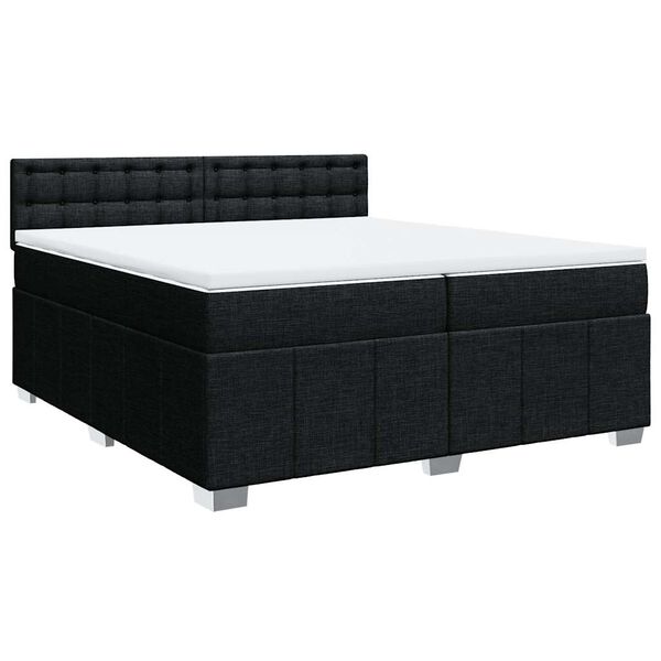 vidaXL Boxspringbett mit Matratze Schwarz 200x200 cm Stoff