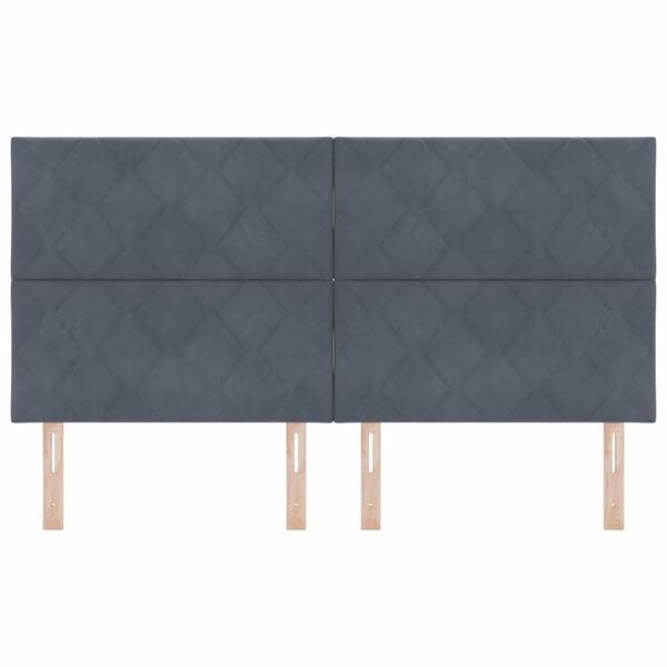 vidaXL Kopfteil mit Kopfteil Dunkelgrau 180 cm Samt