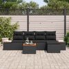 vidaXL Gartensofa-set mit Kissen mit Speicher 6 pcs Schwarz Polyrattan