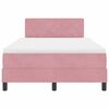 vidaXL LED Boxspringbett mit Matratze mit LED Rosa 120 x 190 cm Samt