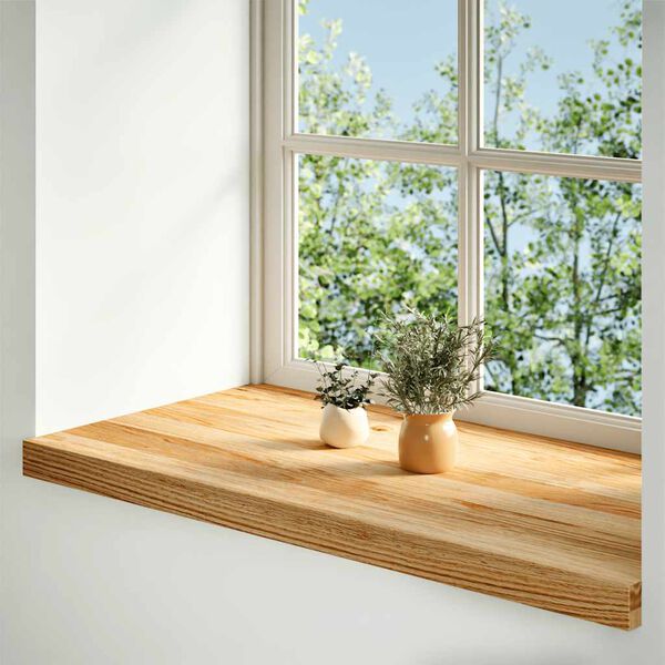 vidaXL Fensterb&auml;nke 2 Stk. Hellbraun 80x40x2 cm Massivholz Eiche