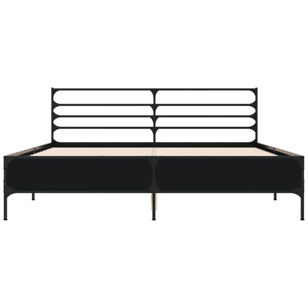 vidaXL Bettgestell Schwarz 160x200 cm Holzwerkstoff und Metall
