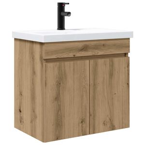 vidaXL Badezimmer Waschtischunterschrank mit Wasserhahn Artisan-Eiche