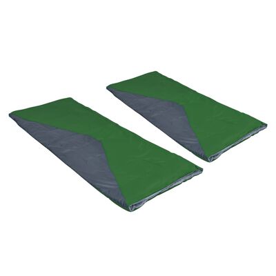 vidaXL Leichte Umschlag-Schlafsäcke 2 Stk. Grün 1100g 10°C