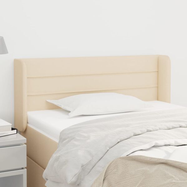 vidaXL Kopfteil mit Ohren Creme 93x16x78/88 cm Stoff