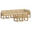 vidaXL Outdoor-Sofagarnitur mit Kissen 8 pcs Wei&szlig; und Beige Polyester