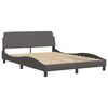 vidaXL Bett "Viana" mit Matratze Grau 140x190 cm Kunstleder