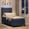 vidaXL Boxspringbett mit Matratze mit LED Dunkelgrau 80 x 200 cm Samt