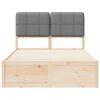 vidaXL Bettgestell mit gepolstertem Kopfteil Hellgrau 120 x 200 cm