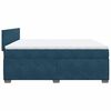 vidaXL Boxspringbett mit Matratze Dunkelblau 200x200 cm Samt