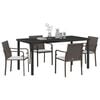 vidaXL Garten Essgruppe 5 pcs Braun Poly Rattan
