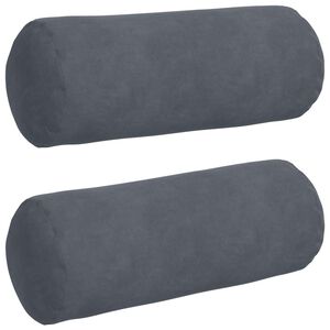 vidaXL Bolsterkissen 2 St&uuml;ck Dunkelgrau &Oslash; 15 x 40 cm Cordstoff
