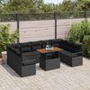 vidaXL Garten-Sofa-Set mit Kissen mit Kissen 10 pcs Schwarz und Braun