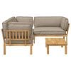 vidaXL Sofa Set mit Kissen Uni 4 pcs Taupe Massivholz Akazie
