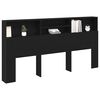 vidaXL Kopfteil Schrank Schwarz Eichen-Optik 200 x 19 x 103,5 cm