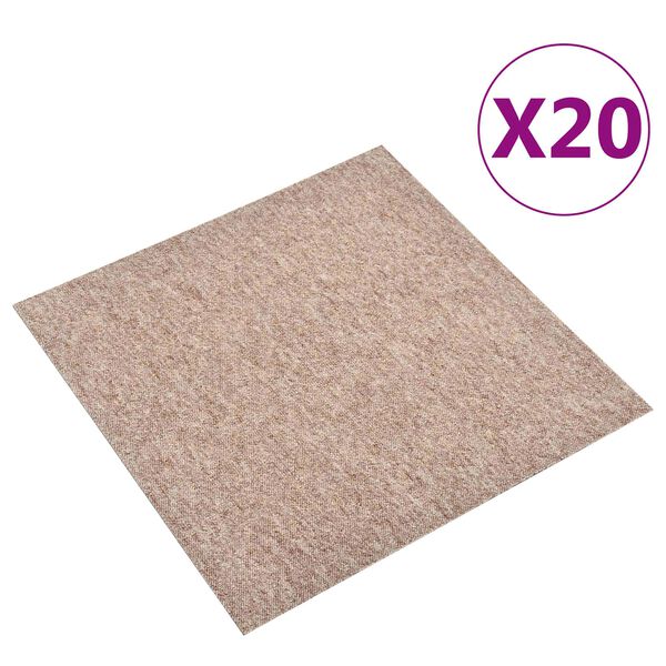 vidaXL Teppich 20 pcs Beige 50 x 50 cm 100% Polypropylen
