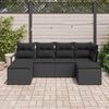 vidaXL Sofa Set mit Kissen mit Speicher 6 pcs Schwarz Poly-Rattan
