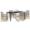 vidaXL Garten Essgruppe 5 pcs Beige Poly-Rattan