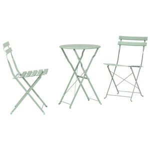 vidaXL Klapp Bistro Set 3 stk. Meerschaumgr&uuml;n Stahl