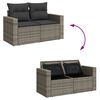 vidaXL Gartensofa-set mit Kissen 17 pcs Grau Poly-Rattan